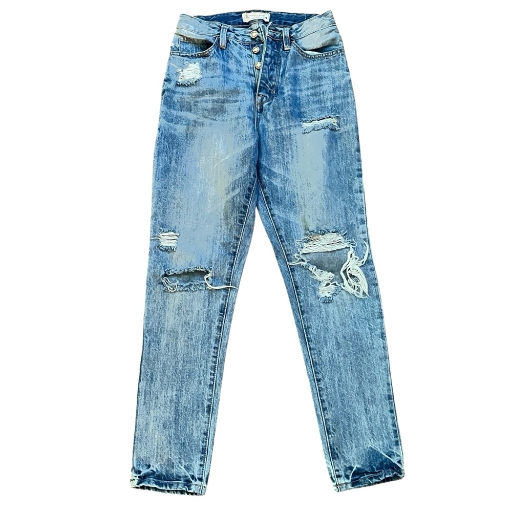 Angel Kiss Los Angeles Button Fly Jeans High Rise Distressed Juniors 5